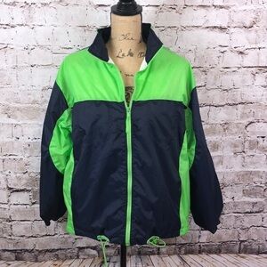 CB Carolina Bay Blue/ Green Rain Jacket Size Large